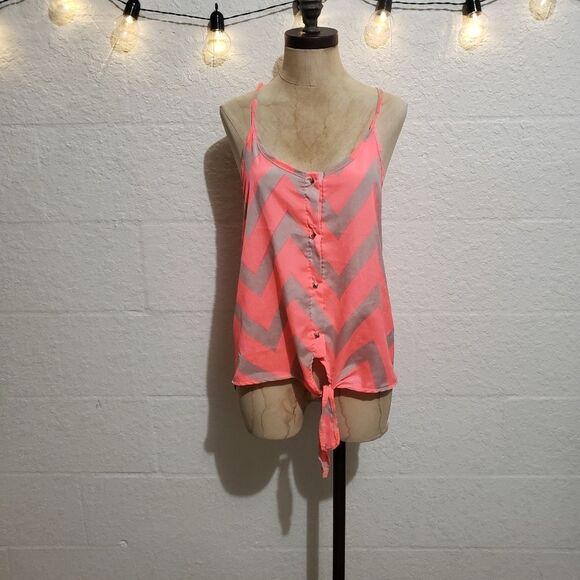 Tops - Blue Planet Pink & Gray Crop Top Size Medium